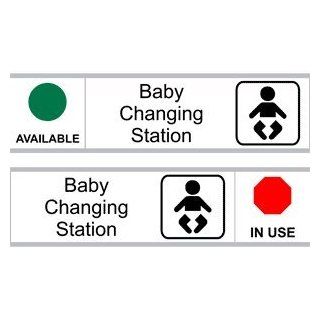 Baby Changing Station Engraved Sign EGRE 15953 SYM SLIDE BLKonWHT : Business And Store Signs : Office Products