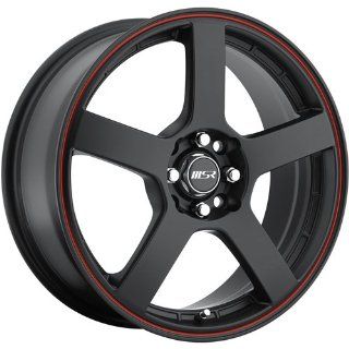 MSR 91 17 Black Red Wheel / Rim 4x100 & 4x4.5 with a 40mm Offset and a 72.64 Hub Bore. Partnumber 9128701: Automotive
