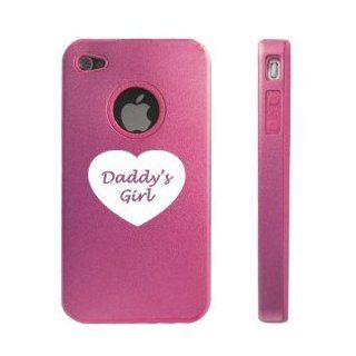 Apple iPhone 4 4S 4G Pink D1144 Aluminum & Silicone Case Cover Heart Daddy's Girl: Cell Phones & Accessories