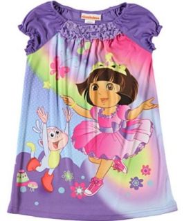 Nickelodeon Dora the Explorer Toddler Girl's Nightgown and Headband (4T): Infant And Toddler Nightgowns: Clothing