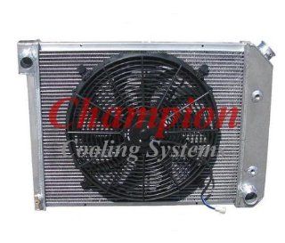 3 Row All Aluminum Replacement Radiator AND 16" Reversible Fan with Fan Mounting Kit for the 1972 1981 Chevy Camaro (Engine applications 3.8l 229 V6, 3.8l 231 V6, 4.1l 250 L6, 4.4l 267 V8, 5.0l 305 V8, 5.0l 307 V8, 5.7l 350 V8)   Manufactured by Cham