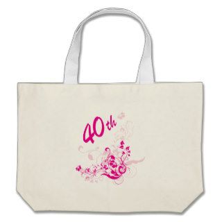Floral 40th Birthday Gift Canvas Bags