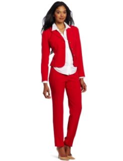 Danny & Nicole Women's Long Sleeve Crepe Jacket & pantset, Red, 16 at  Womens Clothing store: Business Suit Pants Sets