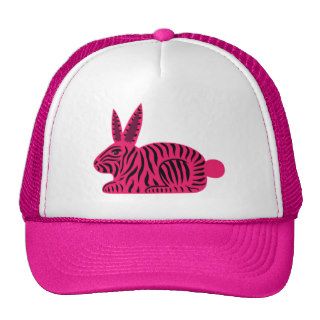Pink Zebra Rabbit Mesh Hat