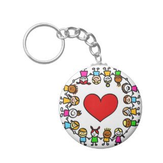 world peace cartoon illustration key chains