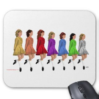 Irish Step Dancers   Rainbow Line of Dancers Mousepad