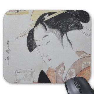 Japanese Woman with Tea Mouse Pads
