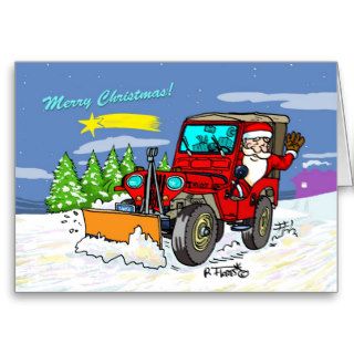 Santa´s jeep AT Christmas! Greeting Cards