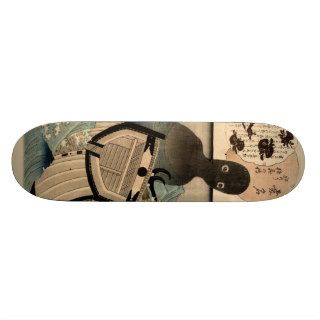 Vintage Japanese Sea Monster 海坊主, 国芳 Skate Board Deck