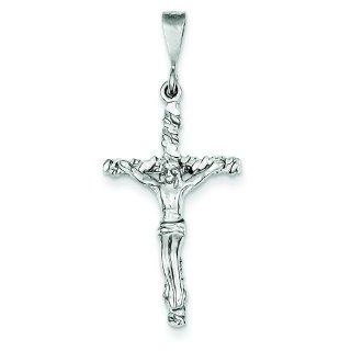 14K White Gold Crucifix Charm Pendant Religious: Jewelry