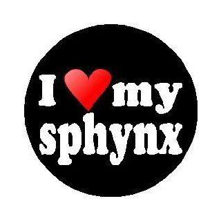 I Love My Sphynx 1.25" Pinback Button Badge / Pin (heart): Everything Else