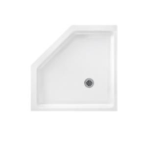 Swanstone Neo Angle 36 in. x 36 in. Solid Surface Single Threshold Shower Floor in White SN00036MD.010