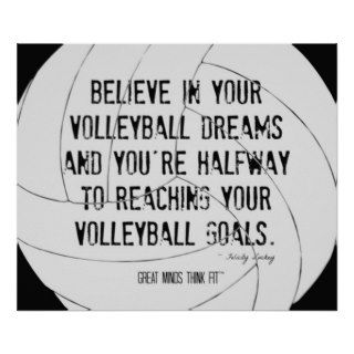 Motivational Volleyball Print 020 Black and White
