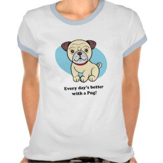 Cute Cartoon Dog Pug T Shirt