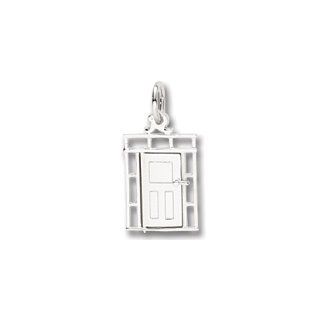 Door Charm In Sterling Silver, Charms for Bracelets and Necklaces: Jewelry