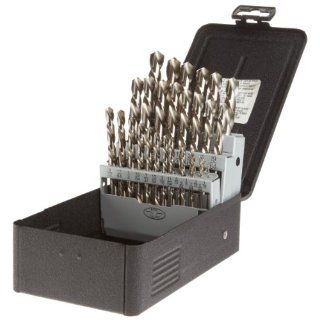 Precision Twist C29L10 Left Hand (Reverse) Flute High Speed Steel Jobber Length Drill Bit Set, Uncoated (Bright) Finish, 118 Degree Conventional Point, Inch, 29 piece, 1/16" to 1/2" x 64ths: Industrial & Scientific