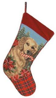 123 Creations C350.11x17 inch Golden Retriever Christmas Stocking in Needlepoint   100 Percent Wool : Everything Else