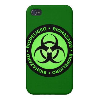 Green & Black Bilingual Biohazard i iPhone 4 Case