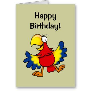 Happy birthday (cute parrot) greeting cards