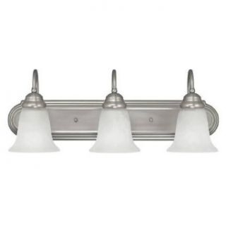 Capital Lighting 1163MN 117 GU Energy Smart 3 Light Bath Vanity Light in Matte Nickel with Acid Washed glass   Wall Sconces