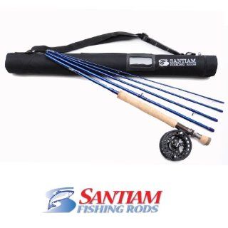 Santiam Fishing Rods Travel Fly Rod 5 Piece 9' 7/8 Line WT Graphite Fly Rod/Reel and Case Combo  Spinning Fishing Rods  Sports & Outdoors