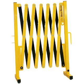 Versa Guard VG 1000 Aluminum/Steel Expandable Portable Safety Barricade with Stationary Feet, 37" Height, 17" to 136" Expanded Height, Yellow/Black: Industrial Safety Chain Barriers: Industrial & Scientific