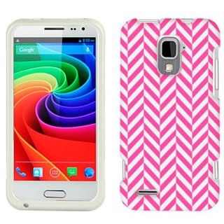 ZTE N9510 Chevron Pink White Mini Pattern Phone Case Cover: Cell Phones & Accessories