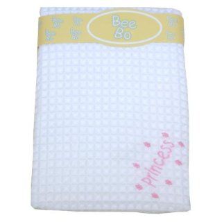 BabyPrem Large Soft White Acrylic Baby Shawl / Blanket   'Princess' & Waffle Design, 122 x 122 cm : Baby