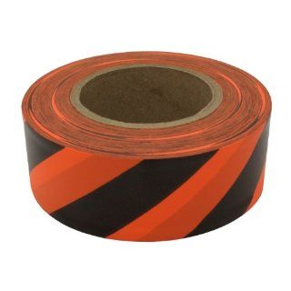 Presco SOBK 658 300' Length x 1 3/16" Width, PVC Film, Orange and Black Striped Patterned Roll Flagging (Pack of 144): Safety Tape: Industrial & Scientific