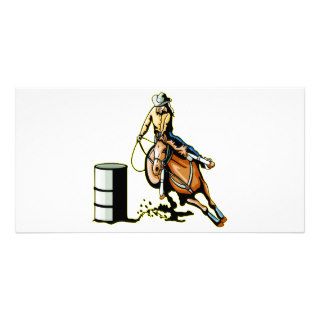 Horse Barrel Racing Picture Card