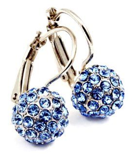 Silver & Blue Fireball Leverback Earrings: Jewelry