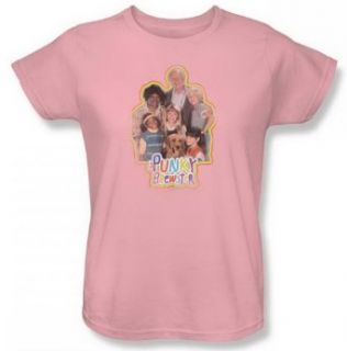 Punky Brewster Pb Distressed Women'S Pink T Shirt NBC163 WT: Clothing