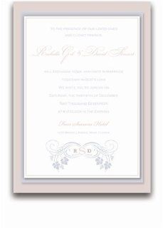 145 Rectangular Wedding Invitations   Monogram Vine Trellis : Party Invitations : Office Products