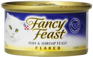Fancy Feast Gourmet Cat Food, Flaked Fish & Shrimp Feast, Flaked 3 Ounce Cans (Pack of 24) : Canned Wet Pet Food : Pet Supplies