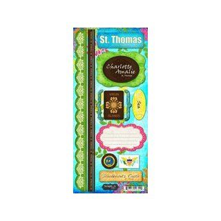 Scrapbook Customs   World Collection   Virgin Islands   Cardstock Stickers   St. Thomas   Paradise: Everything Else