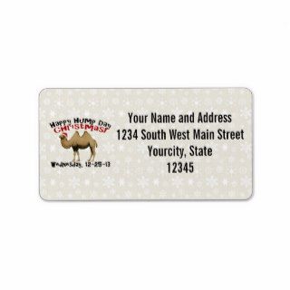 Happy Hump Day Christmas Funny Wednesday Camel Personalized Address Label