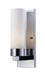 Z Lite 163 1S Ibis One Light Wall Sconce, Metal Frame, Chrome Finish and Matte Opal Shade of Glass Material    