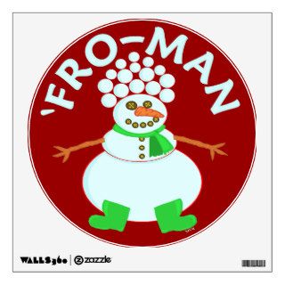Funny 'Fro Snowman Christmas Wall Graphics