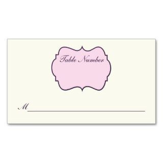 Ivory, Purple, Pink Damask Place Card Business Card Template