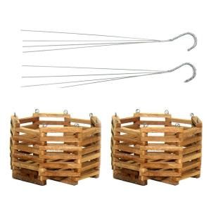 Better Gro 10 in. Cedar Octagon Hanging Baskets (2 Pack) 51735