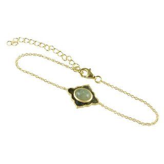 Labradorite, Black Rhodium & Gold Bracelet: Link Bracelets: Jewelry