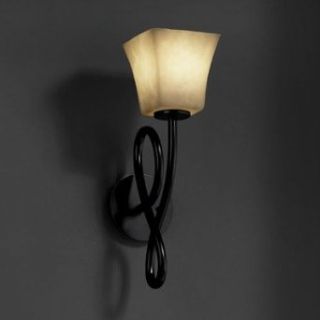 Justice Design CLD 8911 20 MBLK Capellini One Light Wall Sconce, Choose Finish: Matte Black Finish, Choose Lamping Option: Standard Lamping    