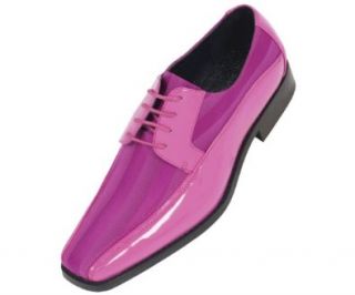 Viotti Mens Hot Pink Dress Oxford with Striped Satin and Patent Trim : Style 179 Hot Pink Fuchsia  003: Shoes