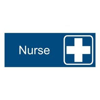 Nurse White on Blue Engraved Sign EGRE 481 SYM WHTonBLU Wayfinding : Business And Store Signs : Office Products