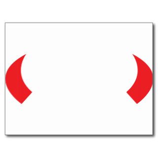 red devil horns icon post card