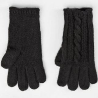 Fownes Womens Soft Black Cable Knit Gloves at  Womens Clothing store: Cold Weather Gloves