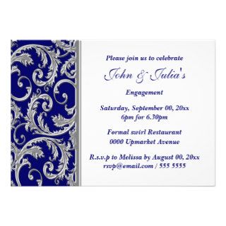 Blue white silver engagement anniversary CUSTOM Cards