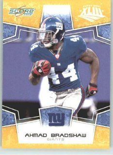 2008 Donruss   Score Limited Edition Super Bowl XLIII Gold Border # 207 Ahmad Bradshaw   New York Giants   NFL Trading Card Sports Collectibles