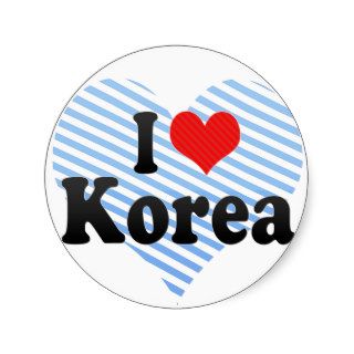 I Love Korea Stickers