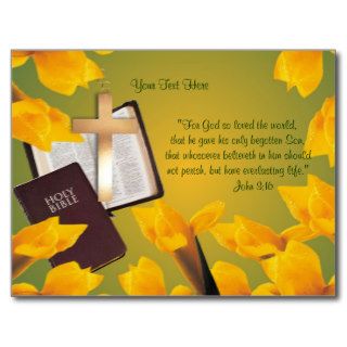 John 316   Wishes for Blessed & Wonderful Easter Post Card